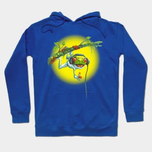 Tree Frog Chillin' With Music Headphones Hoodie